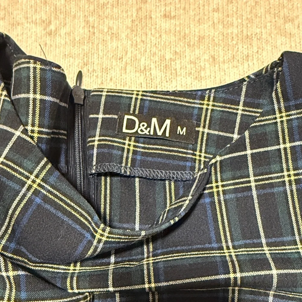 Plaid mini Dress in Navy and White, European brand size M